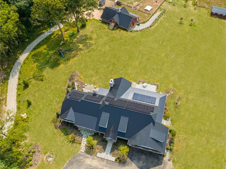 Beautiful metal house roof and barn roof