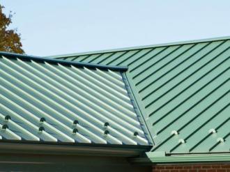 Green standing seam metal roof