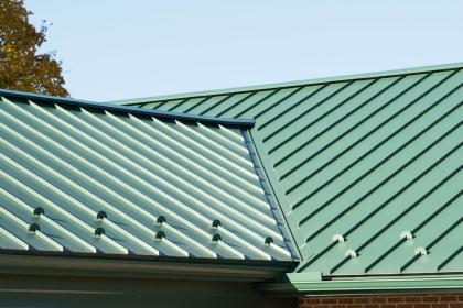 Residential building with a metal roof